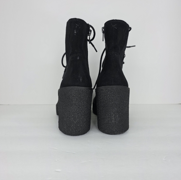 Zodiac Womens Talula Ankle Boots Faux Suede Chunky Wedge Heel Zip Size 6.5 Black - Picture 5 of 15